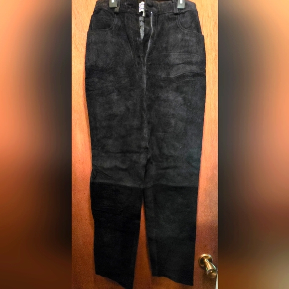 Mixed Blues Pants - Mixed Blues Genuine Suede Straight Leg Pants Lined NWOT Never Worn Vintage Sz7
